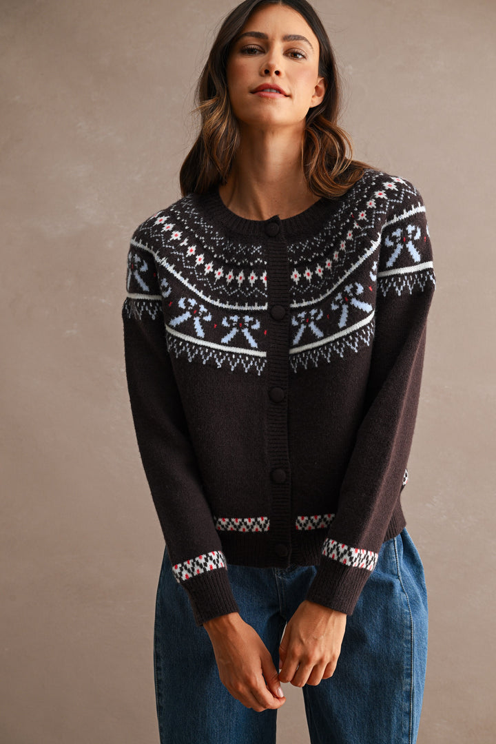 MULTI PRINT NOVELTY SWEATER