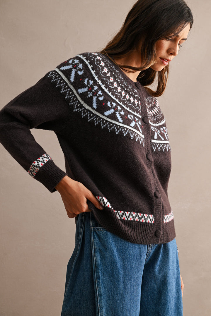 MULTI PRINT NOVELTY SWEATER