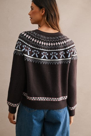 MULTI PRINT NOVELTY SWEATER