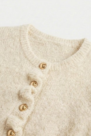 RUFFLE DETAIL CARDIGAN