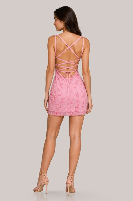 GARDEN MUSE BEADED MINI DRESS