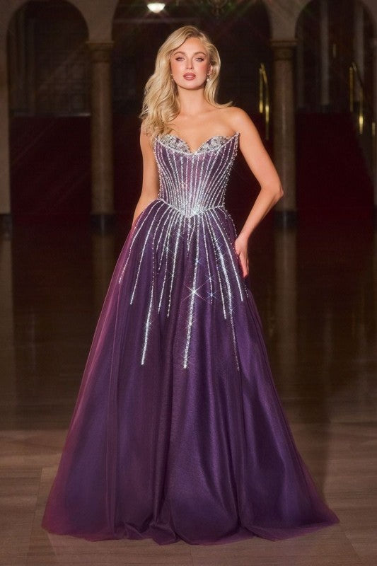 SEQUIN CORSET BALL GOWN