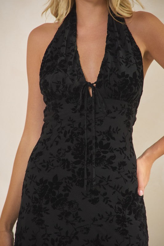 VELVET BLOOM MINI DRESS