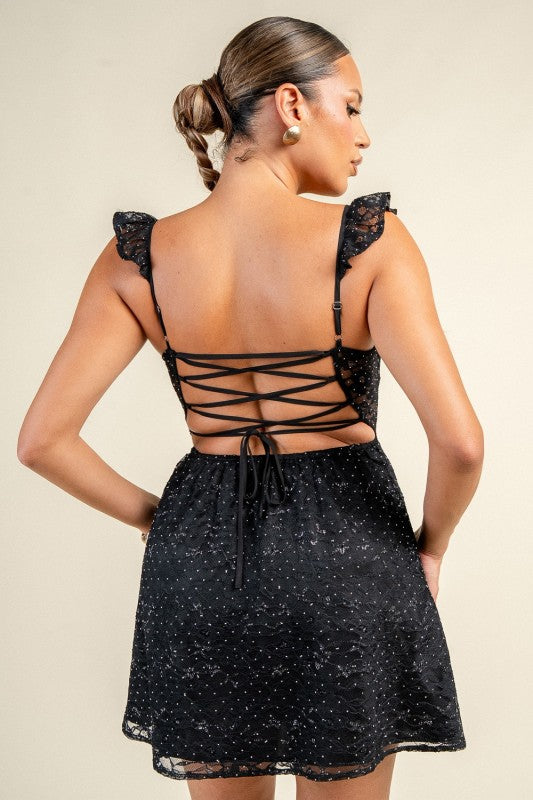 NOVELTY LACE MINI DRESS