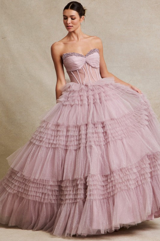 CORSET STRAPLESS BALL GOWN