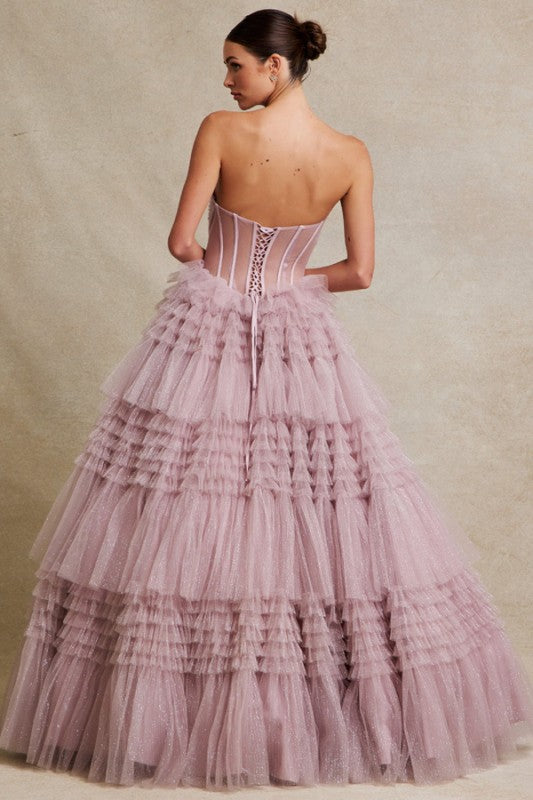 CORSET STRAPLESS BALL GOWN