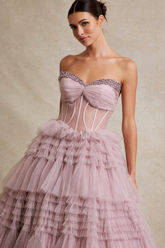 CORSET STRAPLESS BALL GOWN