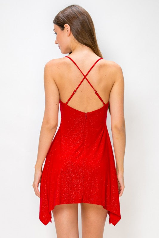 GLITTER MESH CROSSED BACK MINI