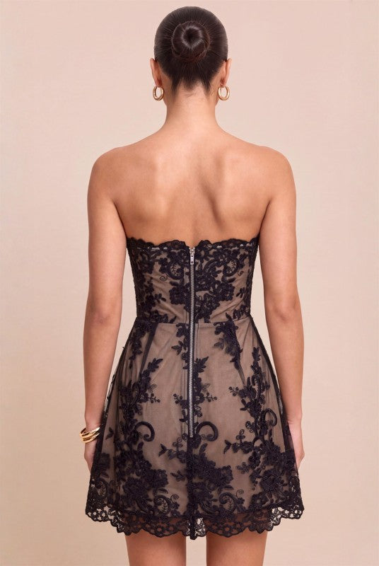 SCALLOP LACE STRUCTURE DRESS