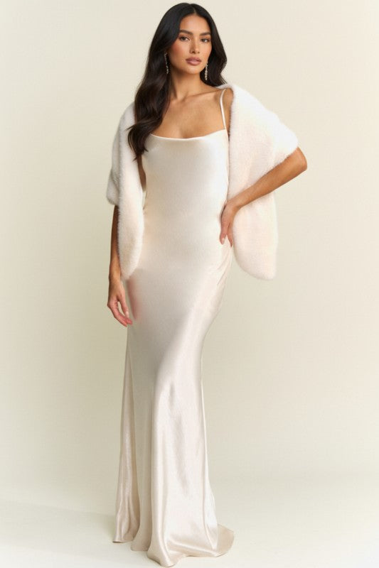 SATIN AND FAUX FUR SET