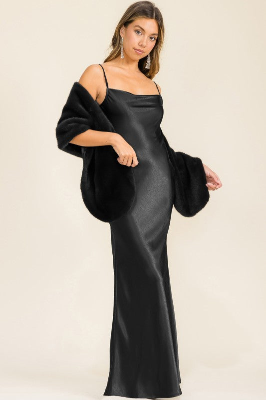 SATIN AND FAUX FUR SET