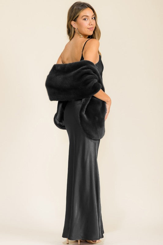 SATIN AND FAUX FUR SET