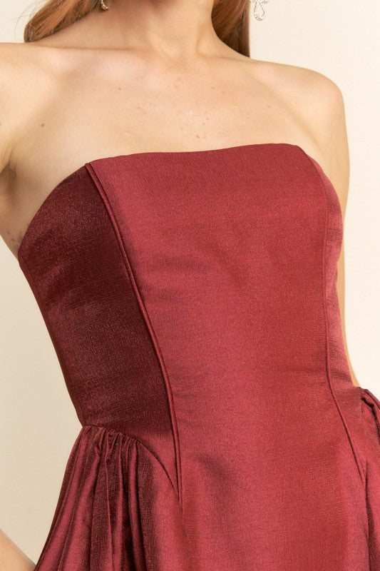 VINTAGE STRAPLESS MIDI DRESS