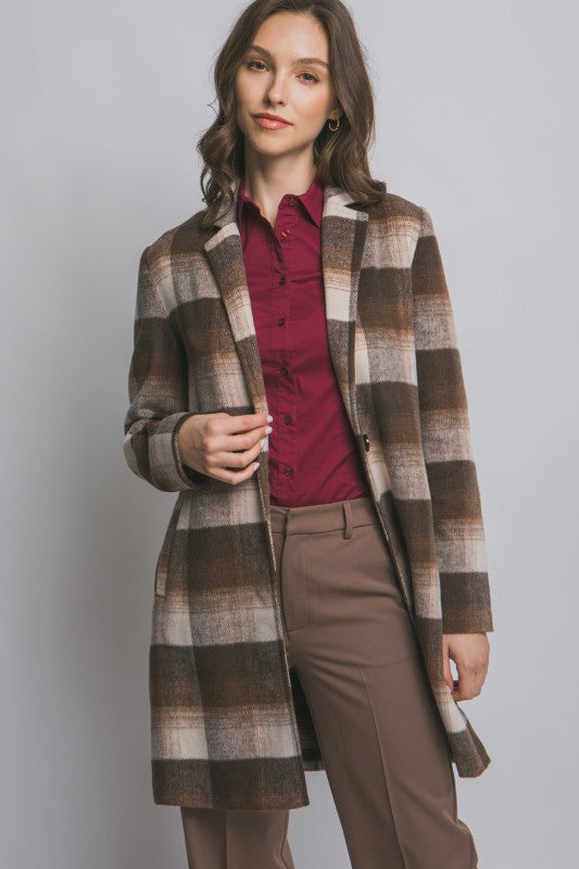 PLAID STATEMENT JACKET