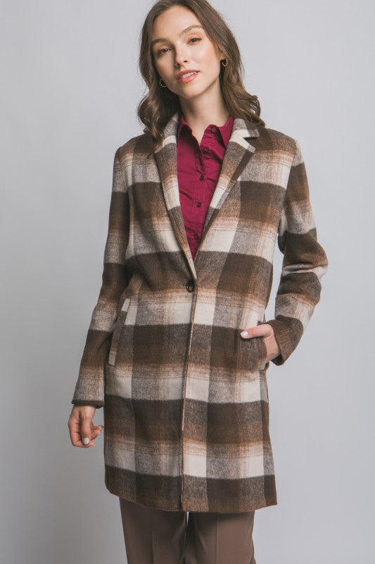 PLAID STATEMENT JACKET