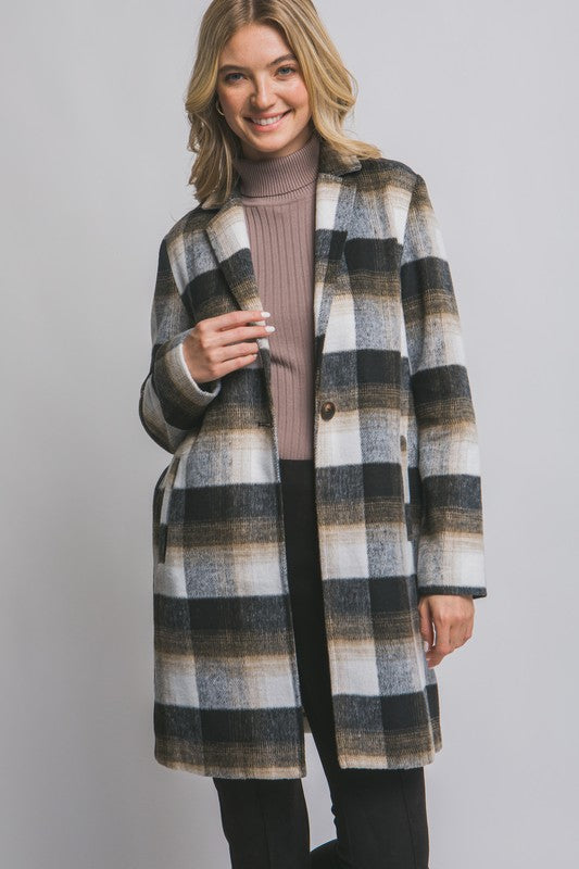 PLAID STATEMENT JACKET