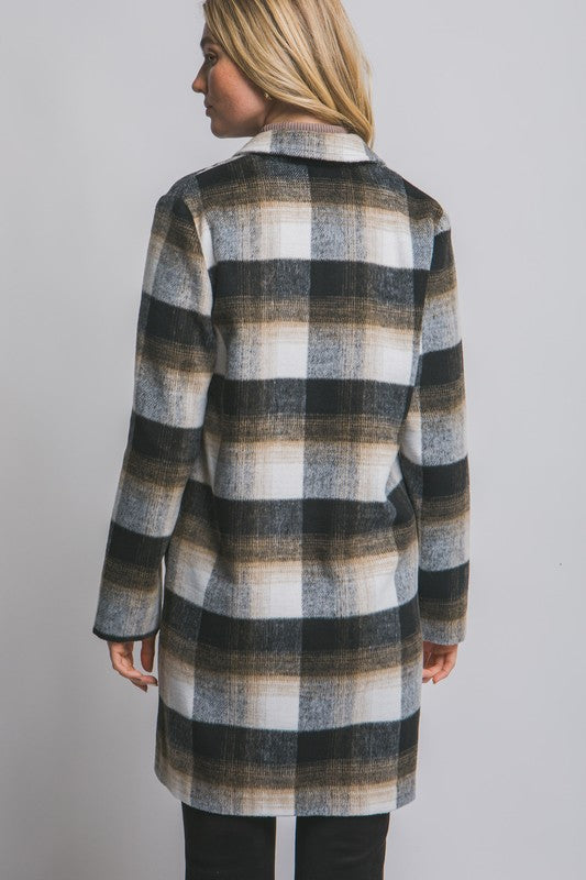 PLAID STATEMENT JACKET