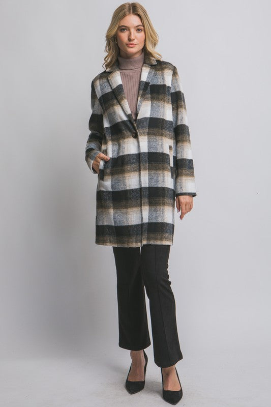 PLAID STATEMENT JACKET