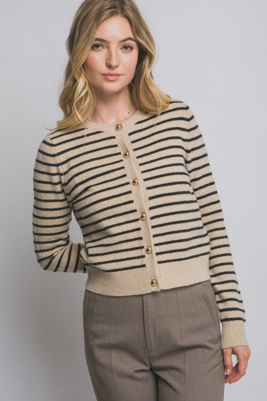 CLASSIC STRIPE CARDIGAN