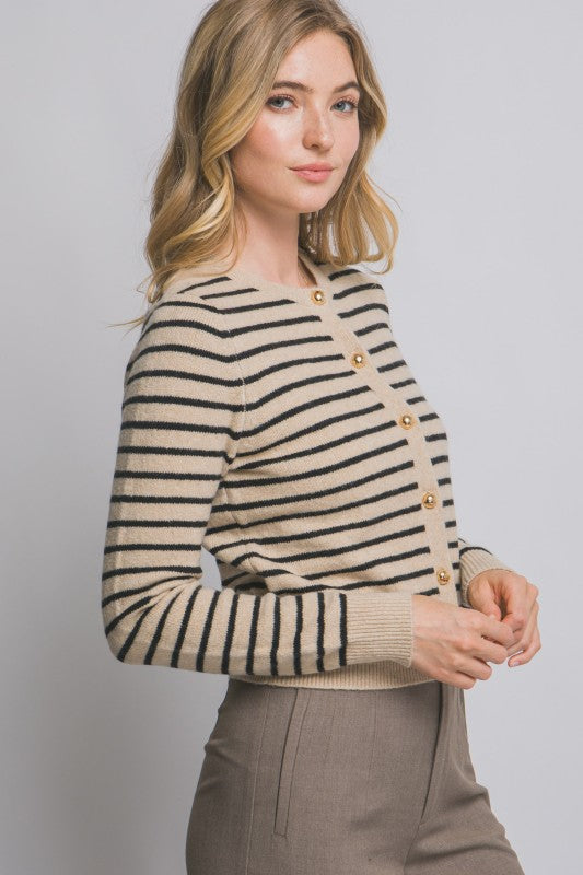 CLASSIC STRIPE CARDIGAN