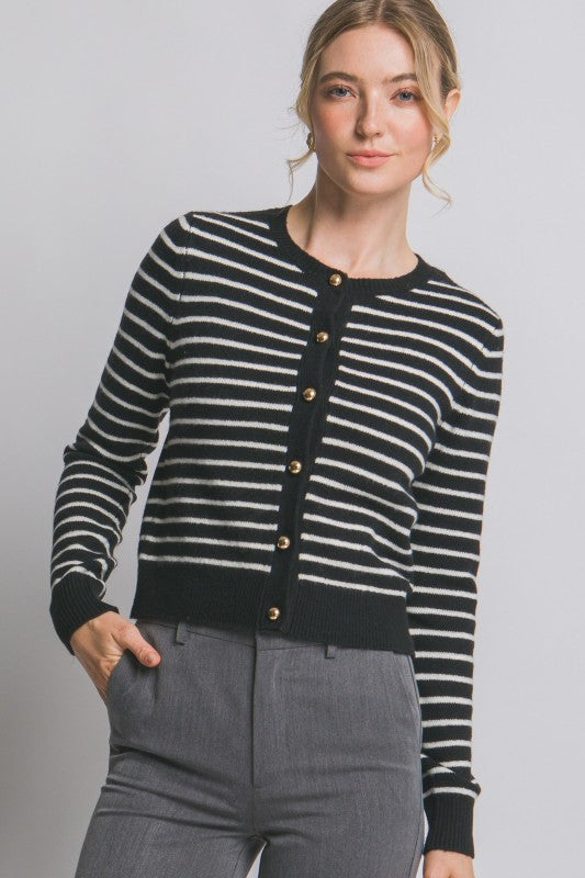 CLASSIC STRIPE CARDIGAN