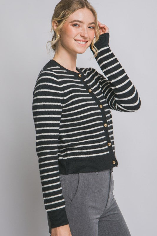 CLASSIC STRIPE CARDIGAN
