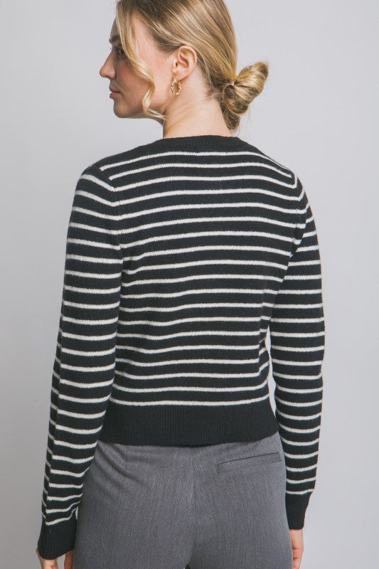 CLASSIC STRIPE CARDIGAN