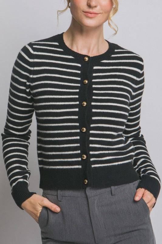 CLASSIC STRIPE CARDIGAN