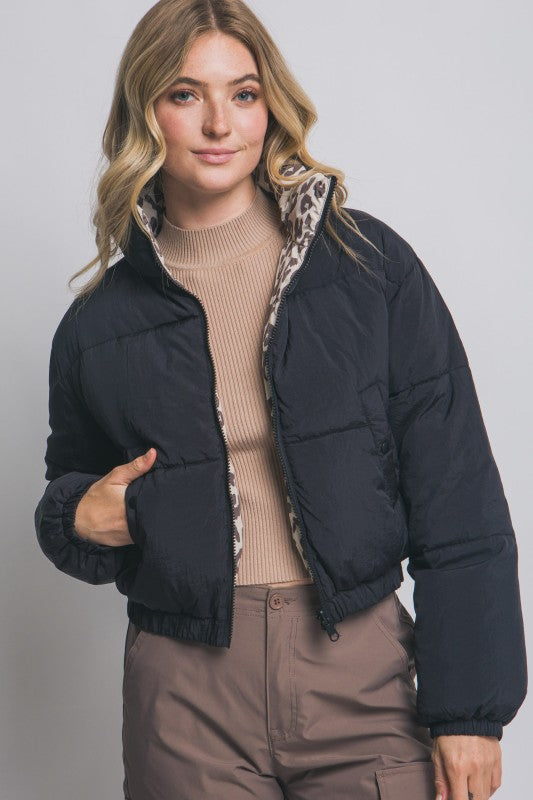 REVERSIBLE ANIMAL PRINT JACKET