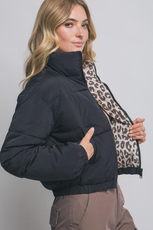 REVERSIBLE ANIMAL PRINT JACKET