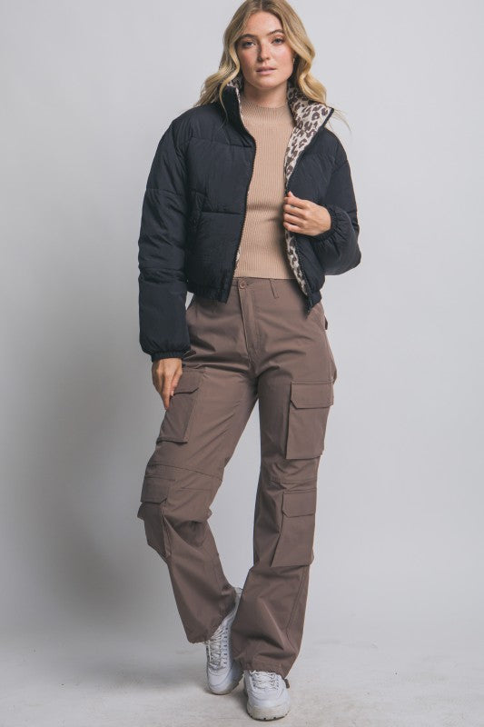 REVERSIBLE ANIMAL PRINT JACKET