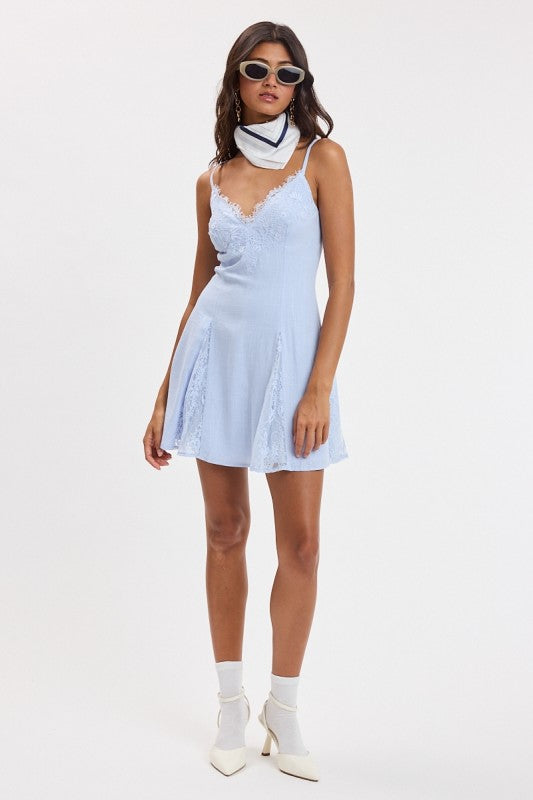 ALINE DRESS WITH LACE ACCENT TRIM