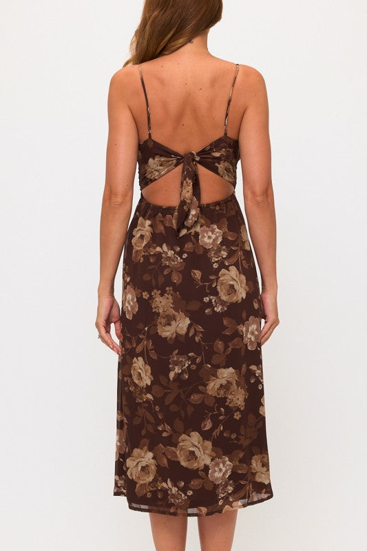 FALL FLORAL MIDI DRESS