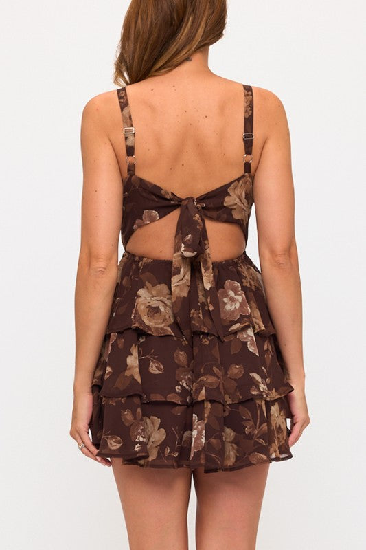FLORAL TIERED RUFFLE DRESS
