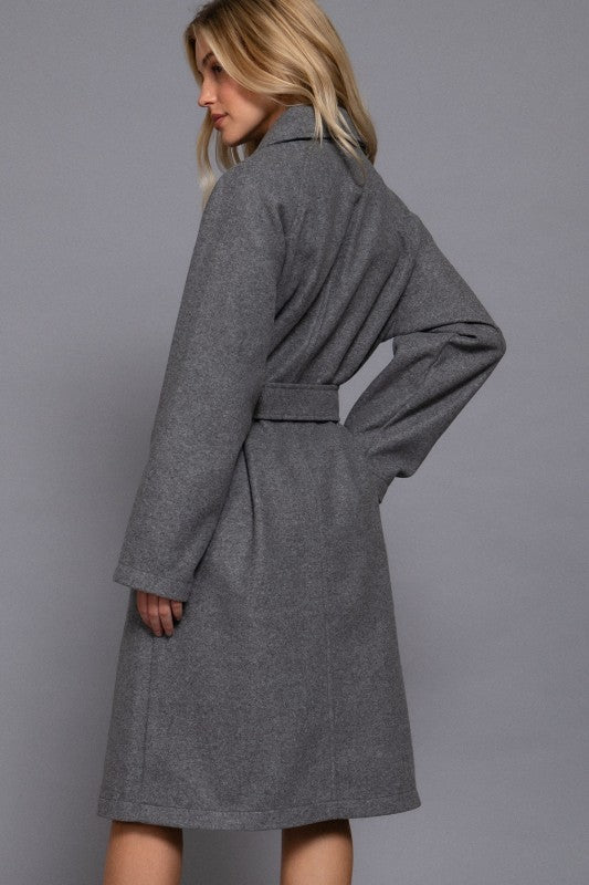 DOUBLE BREASTED BUTTON SOFT TRENCH COAT