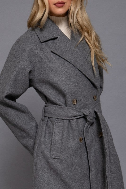 DOUBLE BREASTED BUTTON SOFT TRENCH COAT