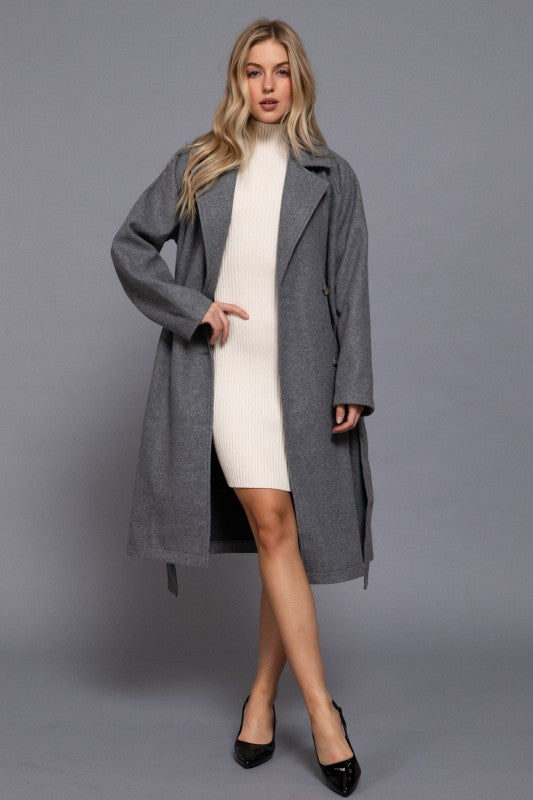 DOUBLE BREASTED BUTTON SOFT TRENCH COAT