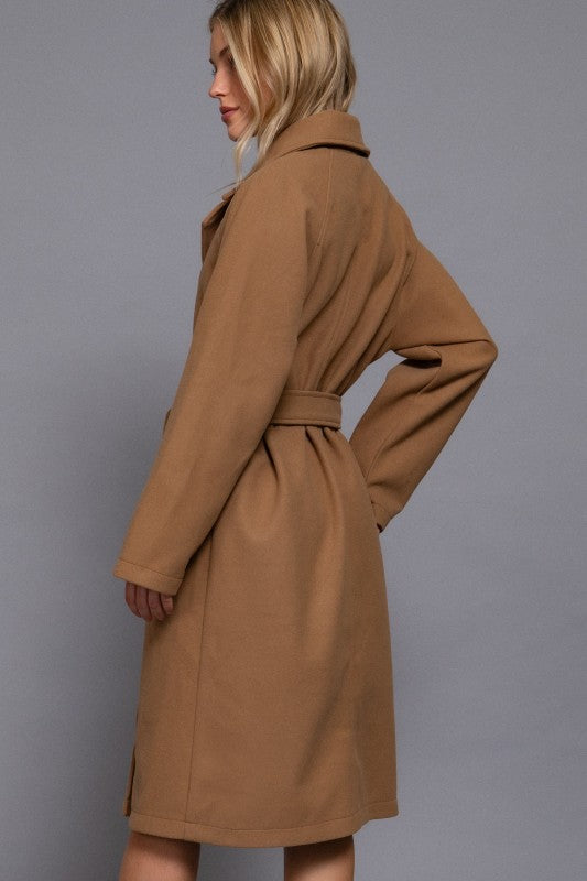DOUBLE BREASTED BUTTON SOFT TRENCH COAT