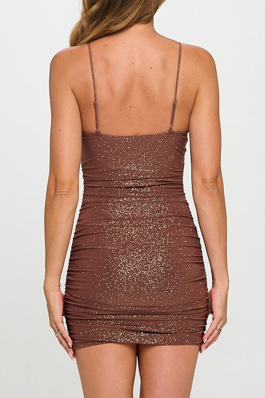 GLITTER BODYCON MINI DRESS