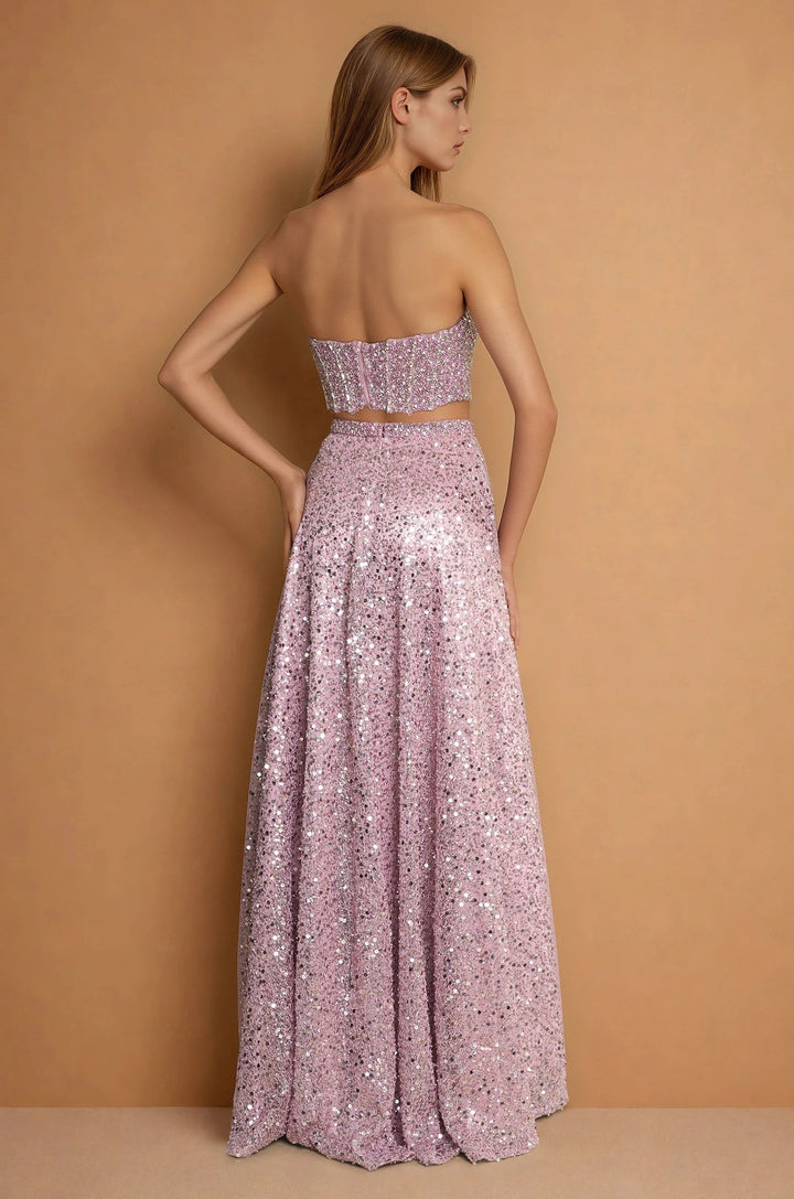 TWO PIECE CORSET SEQUIN SET