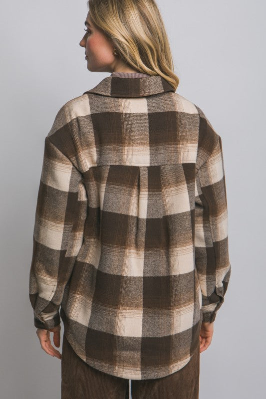 PLAID SHERPA LINED SHACKET