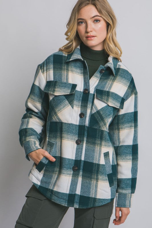 PLAID SHERPA LINED SHACKET