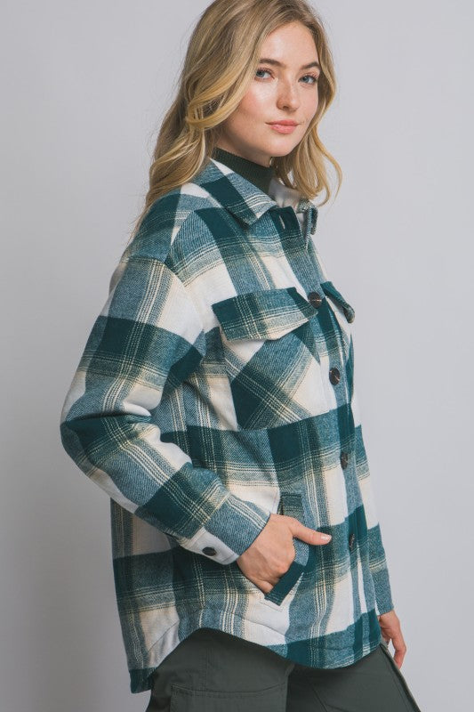 PLAID SHERPA LINED SHACKET