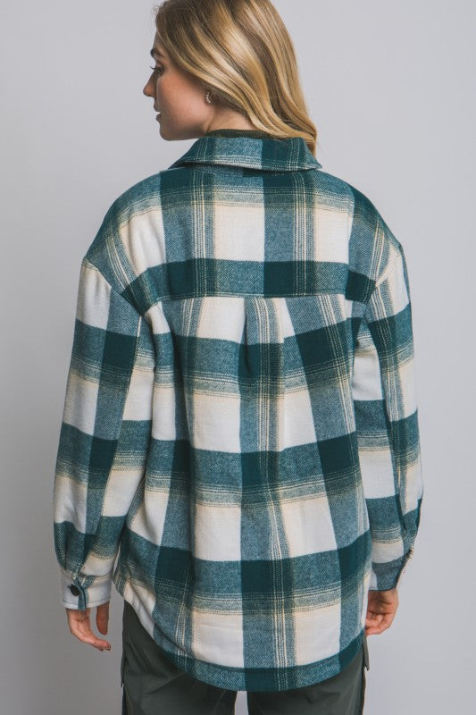 PLAID SHERPA LINED SHACKET