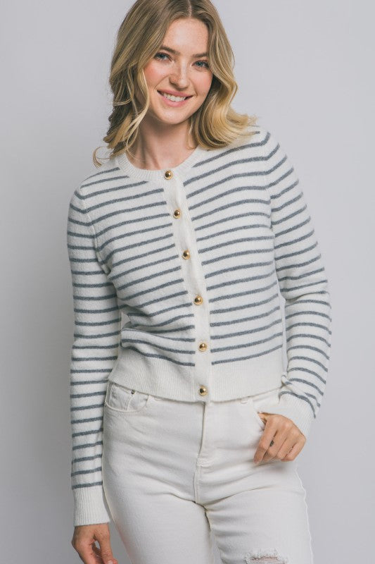 CLASSIC STRIPE CARDIGAN