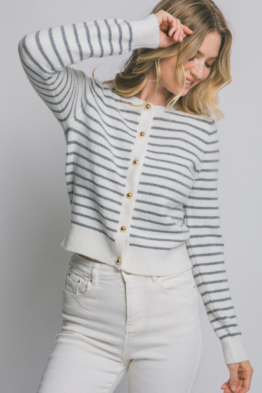 CLASSIC STRIPE CARDIGAN