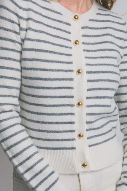 CLASSIC STRIPE CARDIGAN