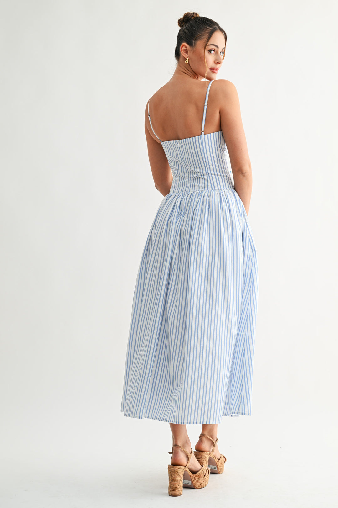 SEASIDE STRIPE MIDI DRESS