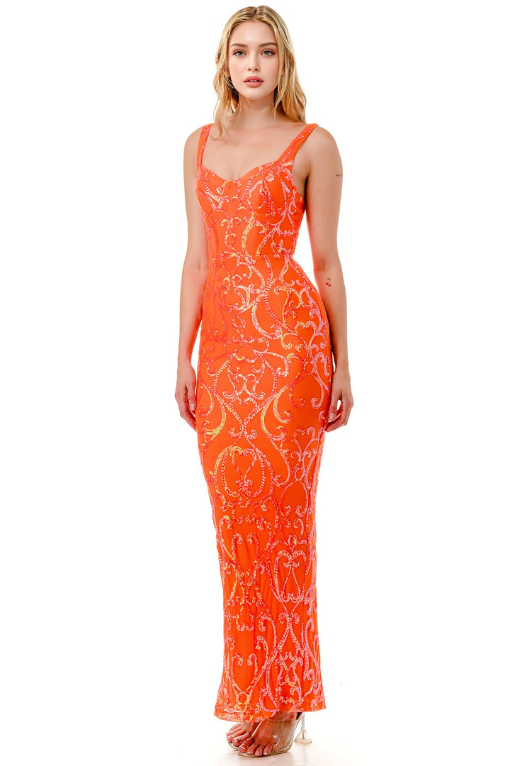 SEQUIN CORSET MAXI DRESS