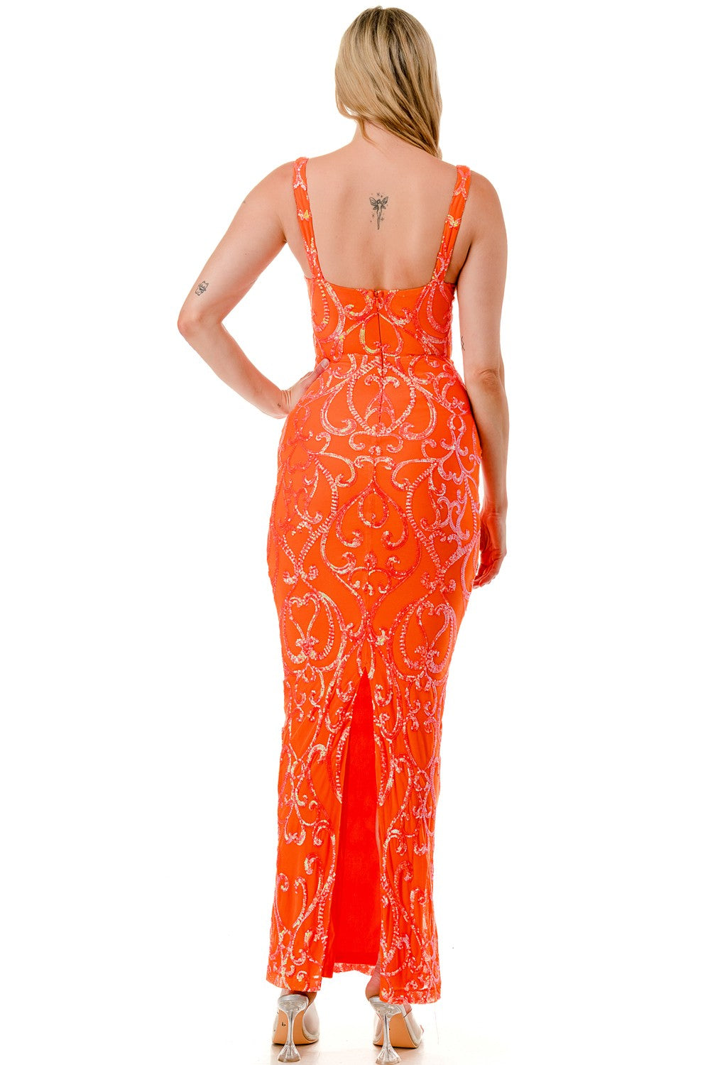 SEQUIN CORSET MAXI DRESS